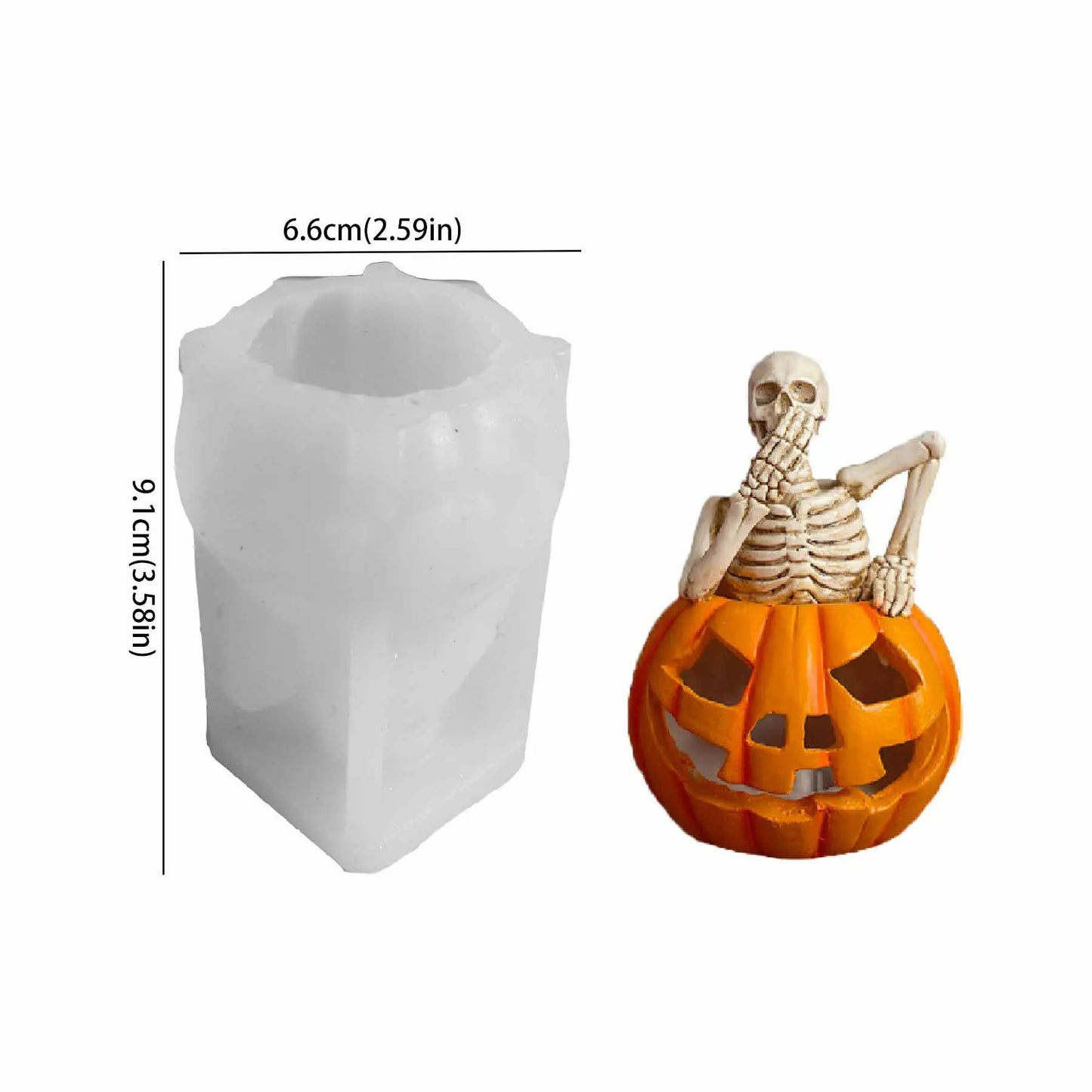 Halloween Skeleton Pumpkin Silicone Candle Molds