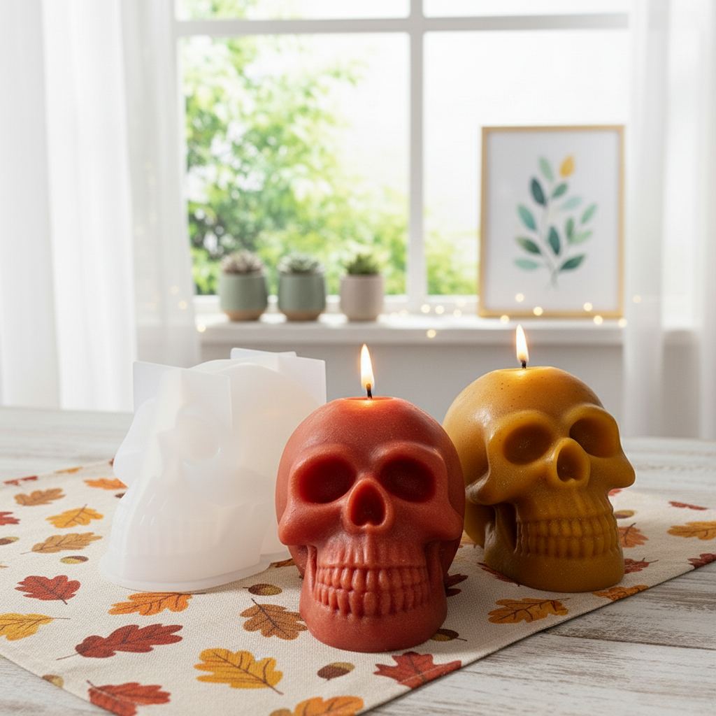 Skull Scented Candle Silicone Mold Epoxy DIY Table Decoration