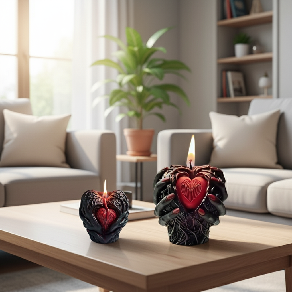 Halloween Hands Hold Heart Scented Candle Silicone Mold