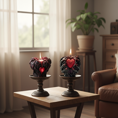 Halloween Hands Hold Heart Scented Candle Silicone Mold