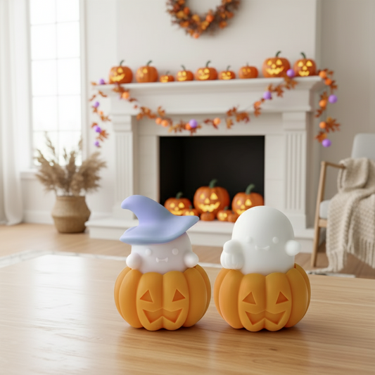 Halloween Silicone Candle Mold Set (Buy 1 Get 1 Free) - Includes Both Pumpkin and Ghost Molds