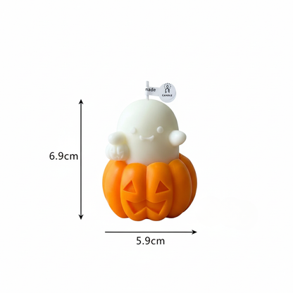 1/2pcs Ghost & Pumpkin Scented Candle Adorable Soy Wax Candles Idea Gifts for Holiday Halloween Home Party Atmosphere Decorative