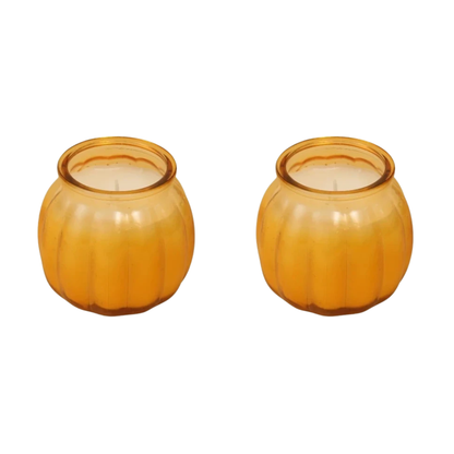 2/4pcs Halloween Pumpkin Candles in Amber Glass Jars, Unique Halloween Decorative Candles for Home, Festival Decoration and Gift