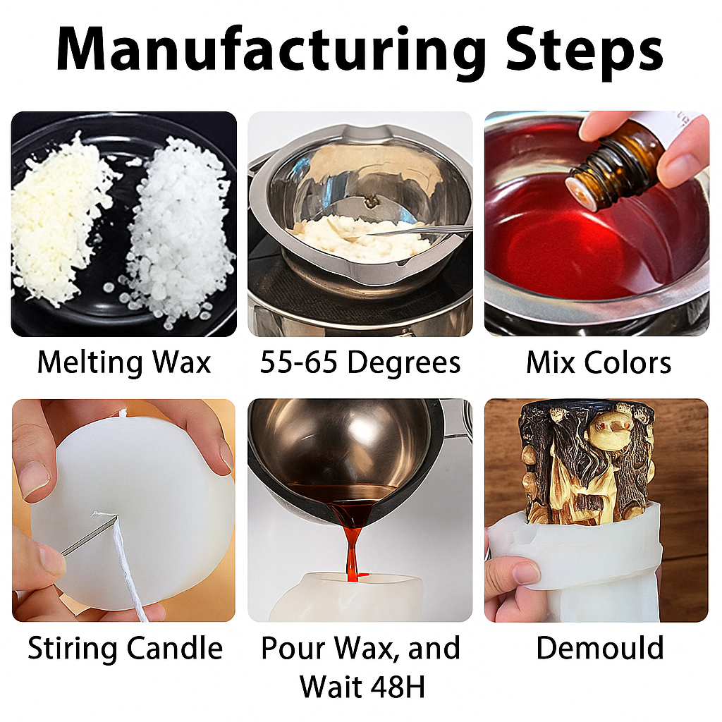 Halloween Witch Cylinderical Candle Silicone Mold