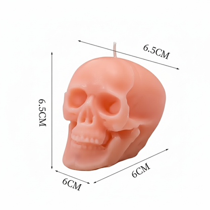 Skull-Shaped Soy Wax Candle – Sandalwood Scent – 5.8oz – Long Lasting 40h Burn – Decorative Candle for Halloween, Easter & Home