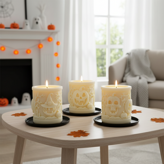 Halloween Cylinder Candle Silicone Mold