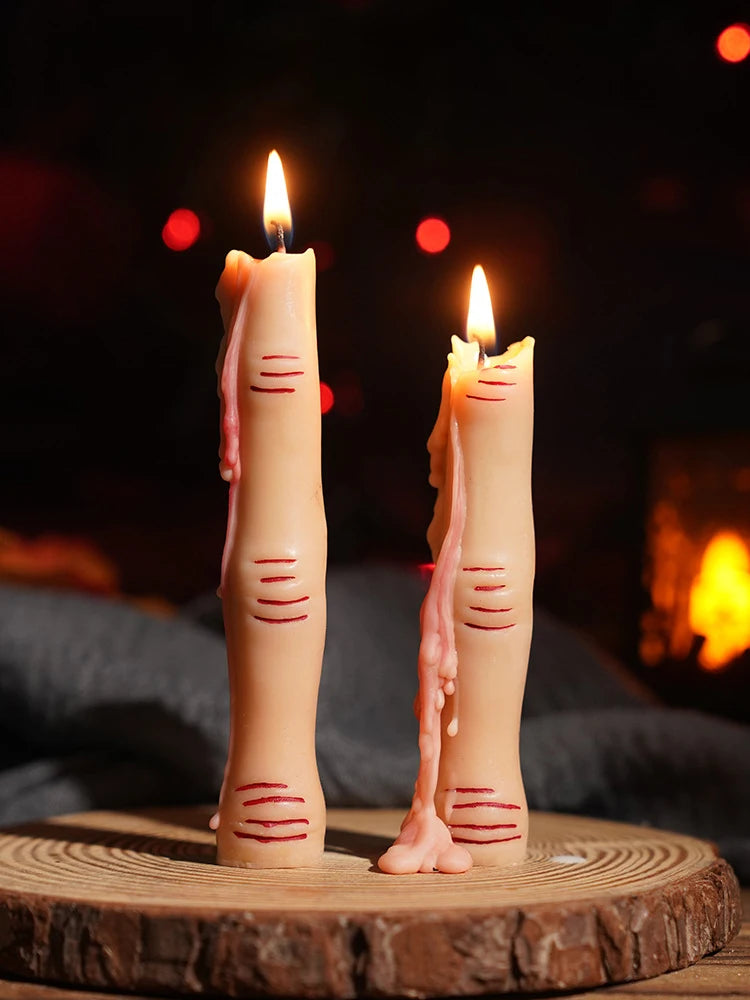 Halloween Aromatherapy Candle Set: Skull+Pumpkin+Bone Fingers