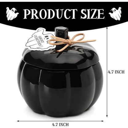 Fall Pumpkin Shaped Candle Halloween Fall Vanilla Pumpkin Spice Candle Farmhouse Thanksgiving Scented 12oz Autumn Decoration Gift