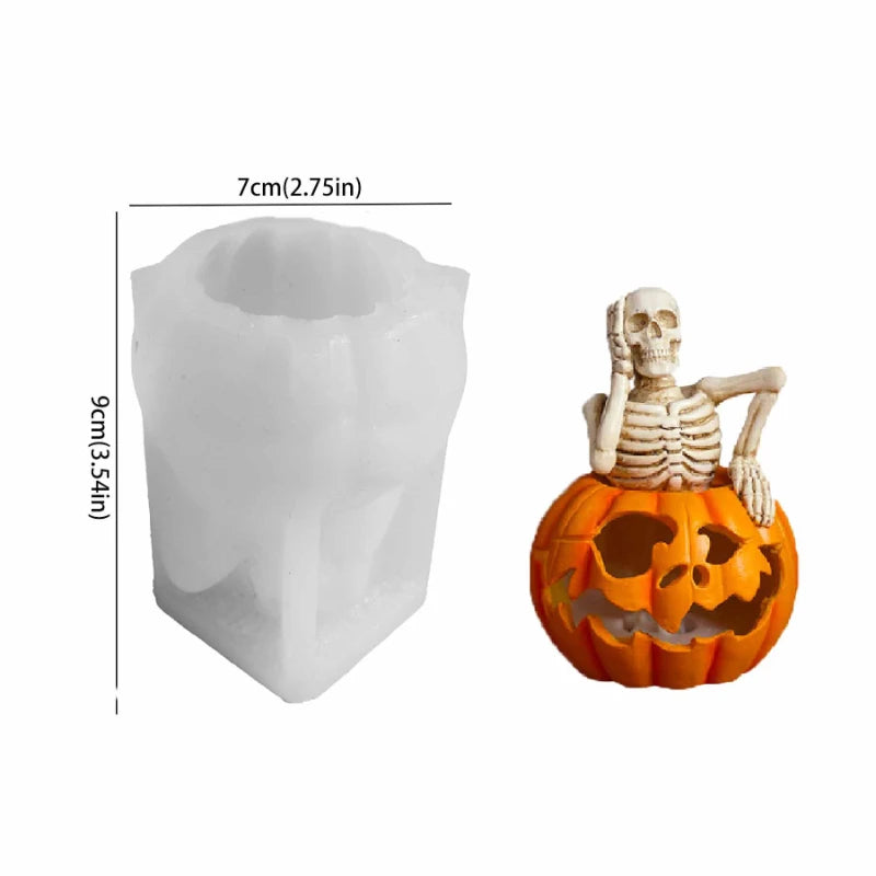 Halloween Skeleton Pumpkin Silicone Candle Molds