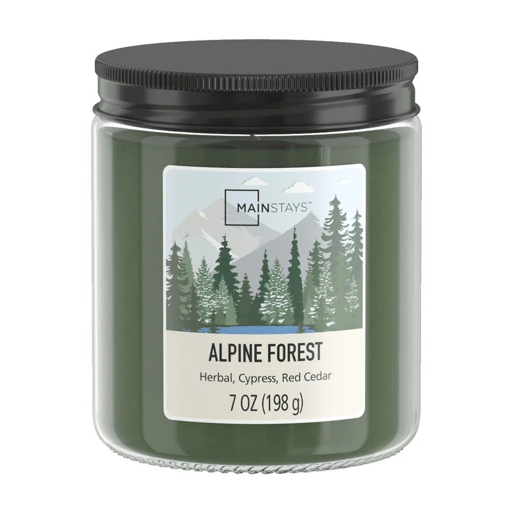 2 Pack Alpine Forest Scented Candle Glass Jar 7oz Single Wick Aromatherapy Candle Woodsy Relaxing Home Decor 100 Hours Burn Time