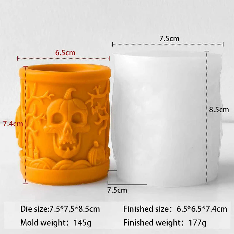 Halloween Cylinder Candle Silicone Mold