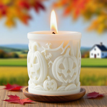 Halloween Cylinder Candle Silicone Mold
