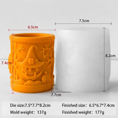 Halloween Cylinder Candle Silicone Mold