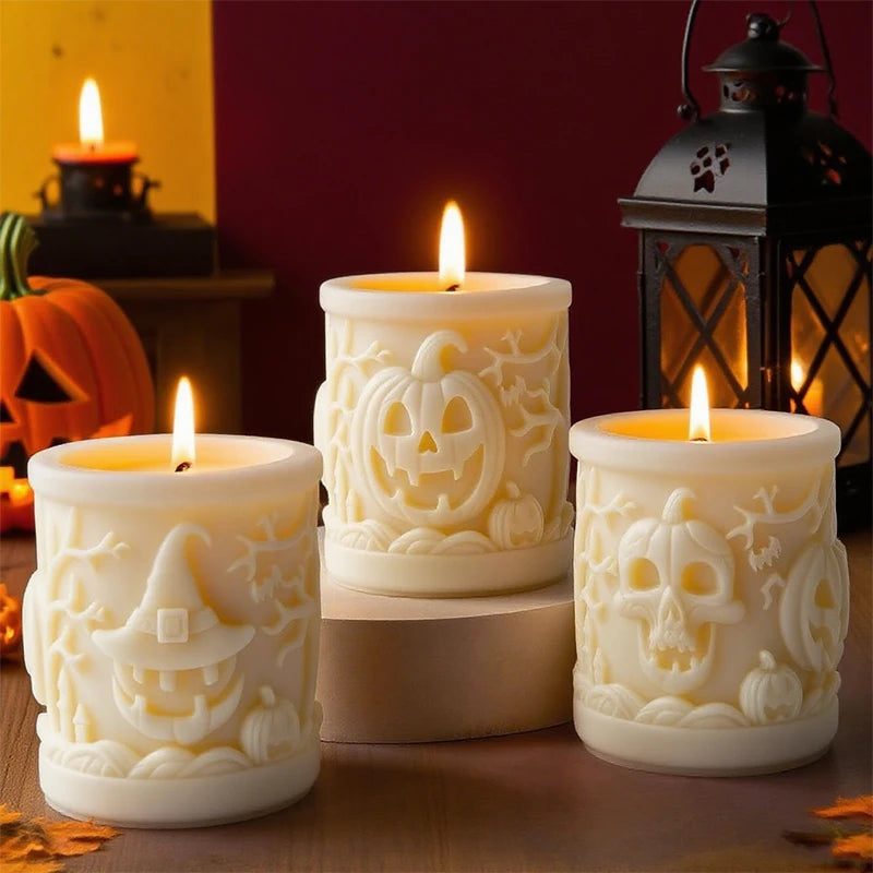 Halloween Cylinder Candle Silicone Mold