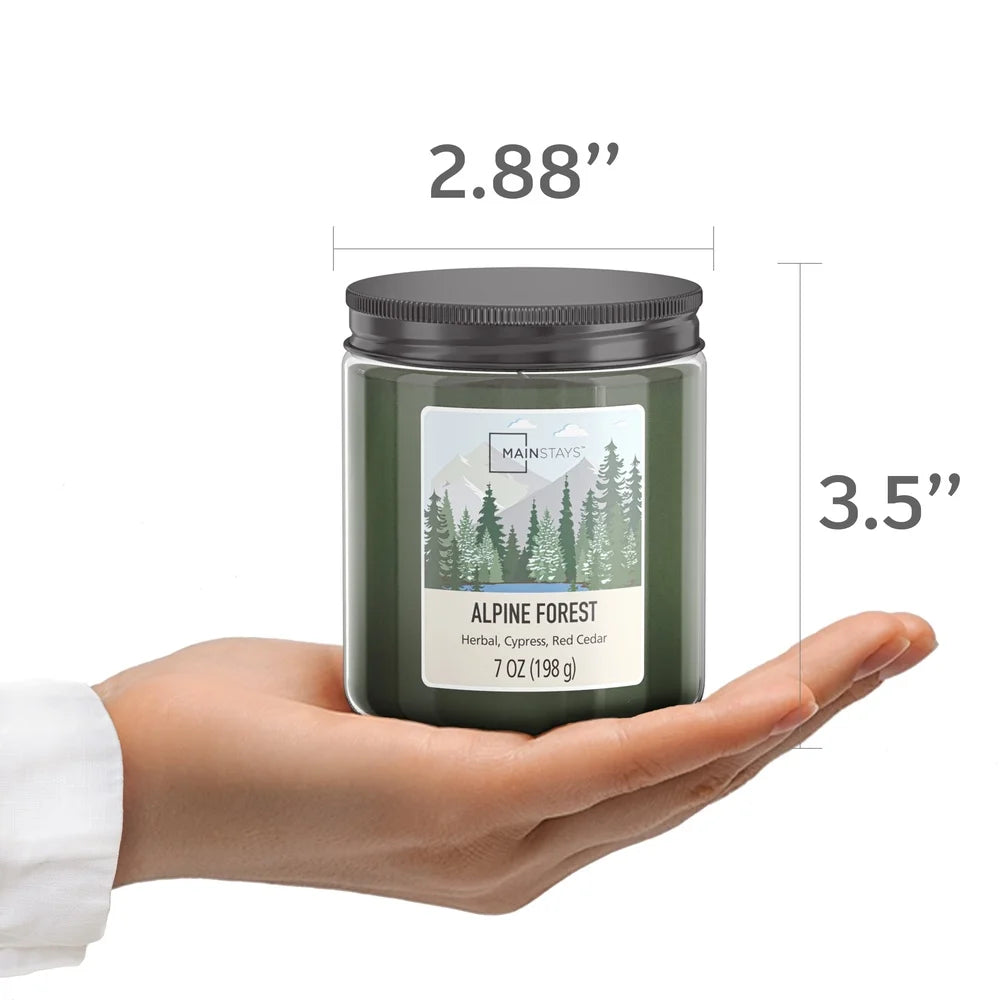 2 Pack Alpine Forest Scented Candle Glass Jar 7oz Single Wick Aromatherapy Candle Woodsy Relaxing Home Decor 100 Hours Burn Time
