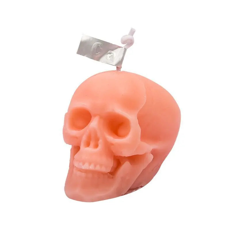 Skull-Shaped Soy Wax Candle – Sandalwood Scent – 5.8oz – Long Lasting 40h Burn – Decorative Candle for Halloween, Easter & Home
