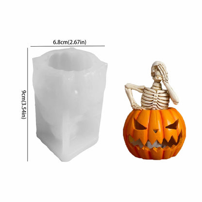 Halloween Skeleton Pumpkin Silicone Candle Molds