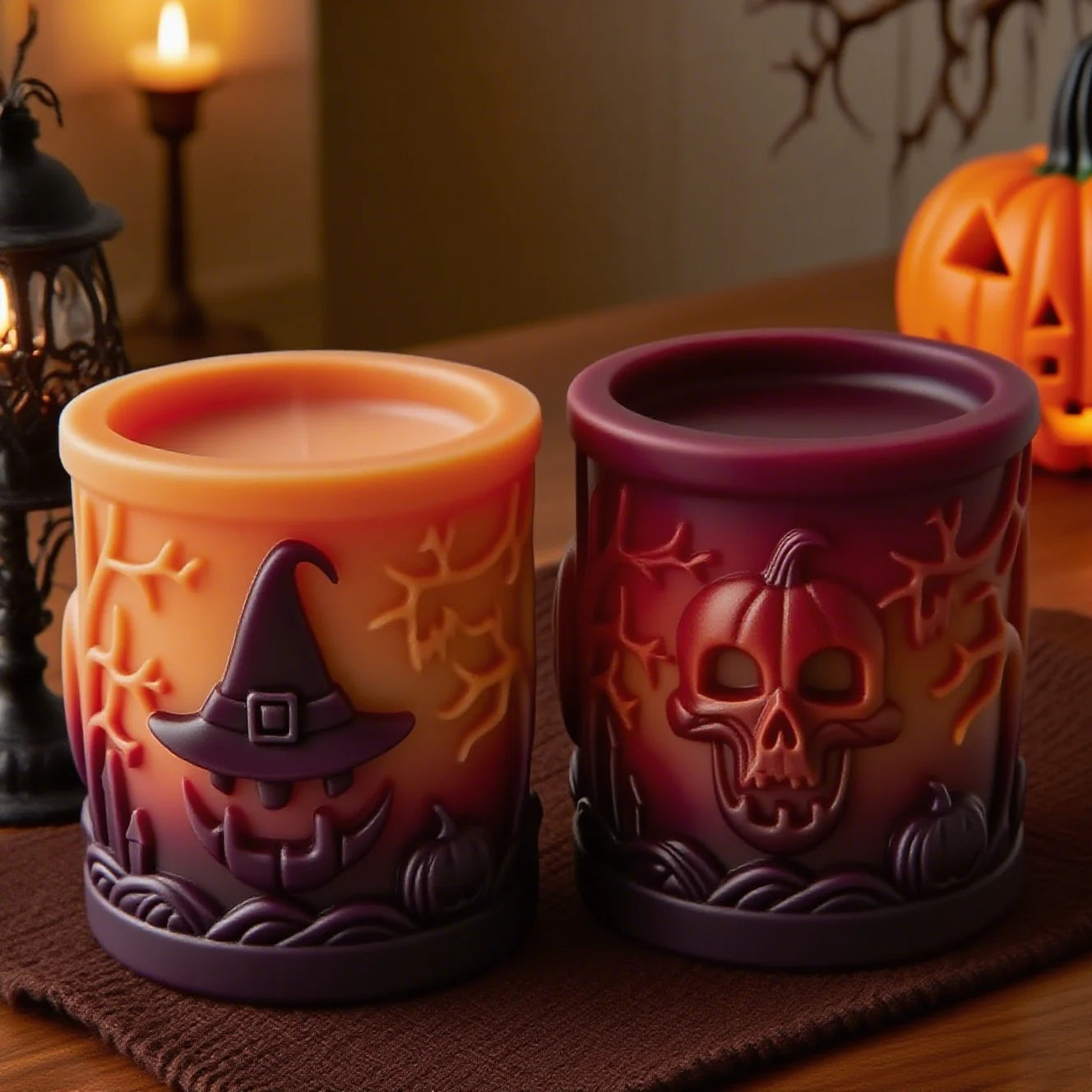 Halloween Cylinder Candle Silicone Mold