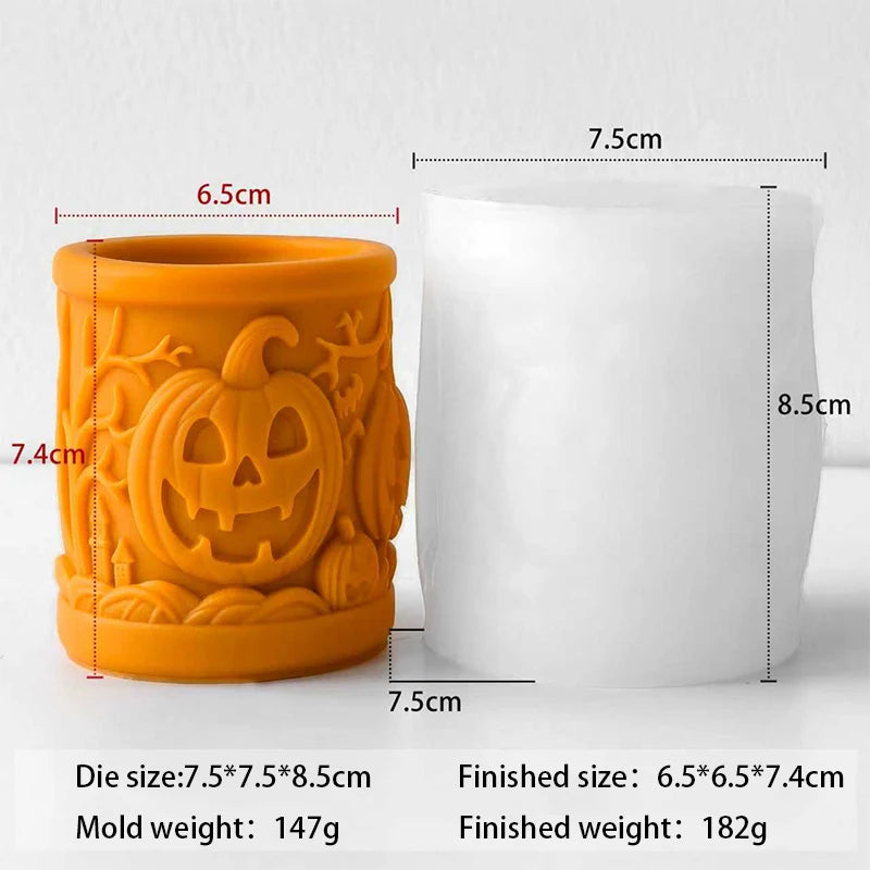 Halloween Cylinder Candle Silicone Mold