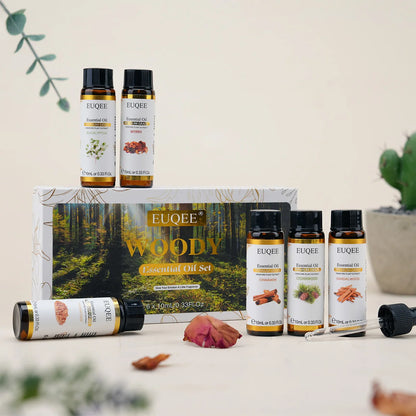 EUQEE Essential Oils Set 6 Bottles 10ml Pure Natural Aromatherapy Oils