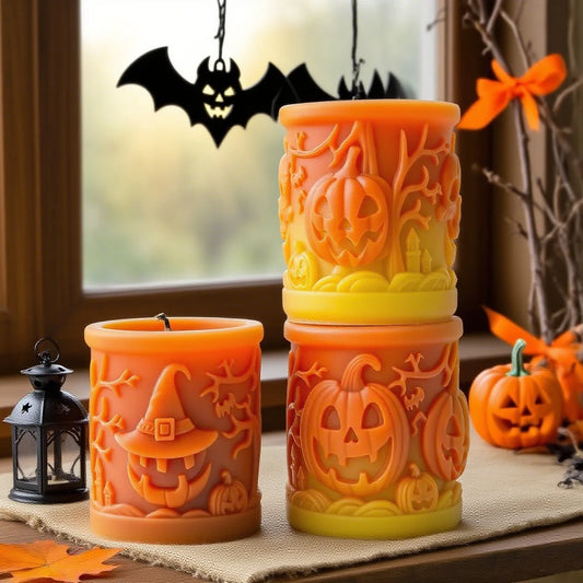 Halloween Cylinder Candle Silicone Mold